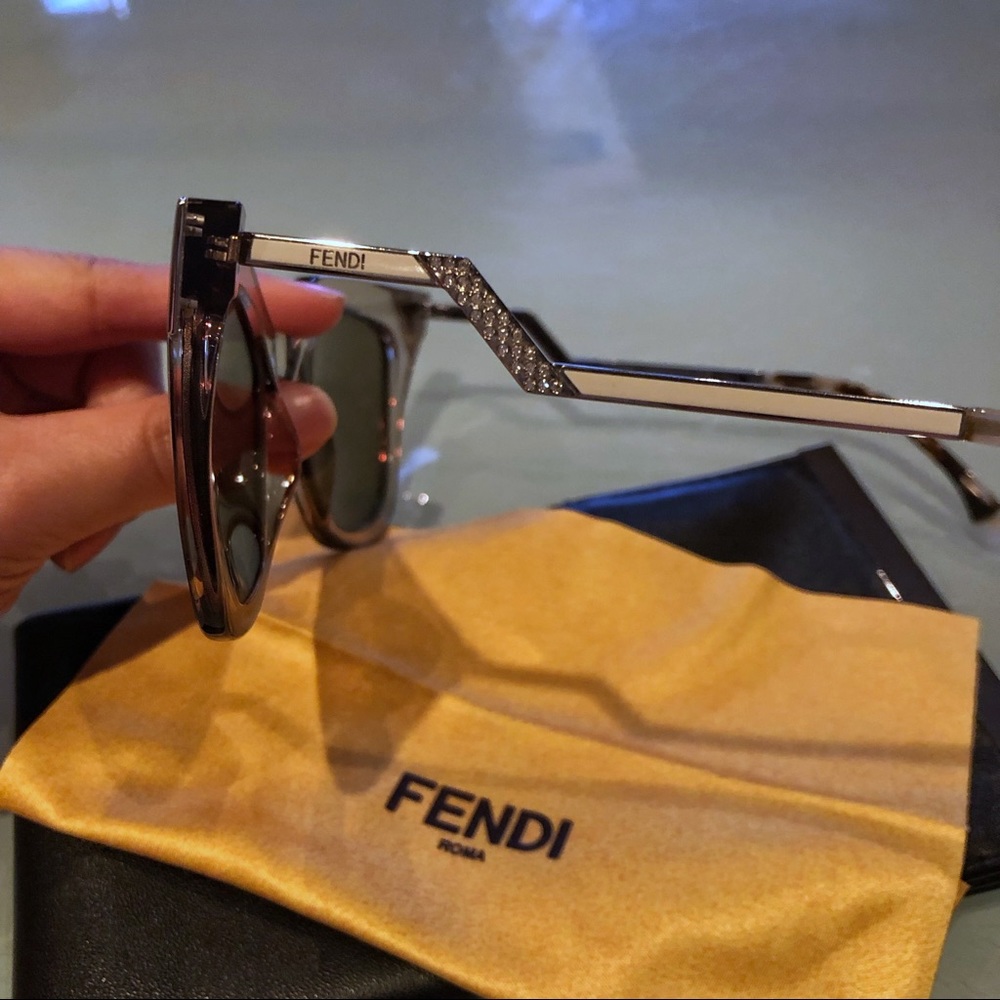 Fendi 52mm Cat Eye Sunglasses Iridia Dove Grey - Picture 6 of 8
